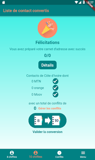 8a10 : Côte d’Ivoire numérotation 8 à 10 chiffres - Image screenshot of android app