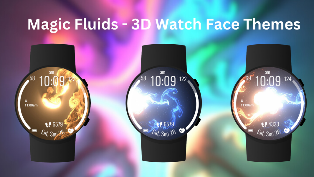Magic Fluids - 3D Watch Face - Image screenshot of android app