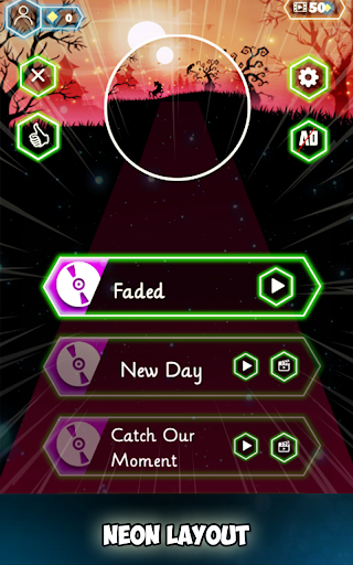 Neon Tiles Hop Color Ball : Forever Dancing Ball - Gameplay image of android game