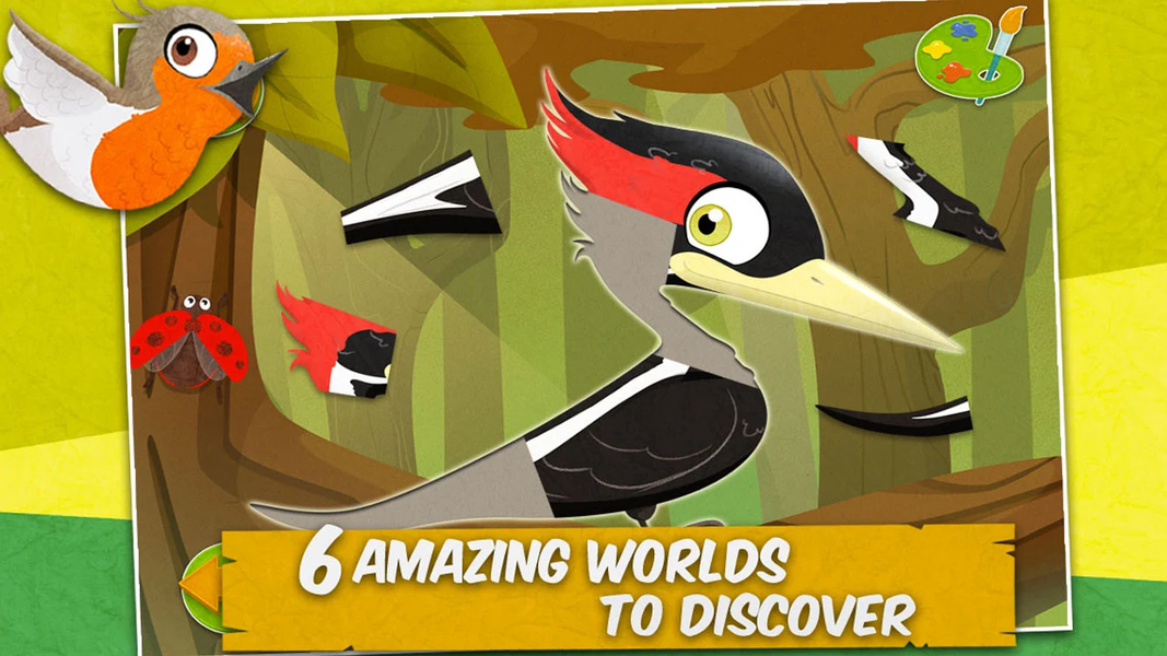 Birds - Kids Coloring Puzzle - عکس بازی موبایلی اندروید