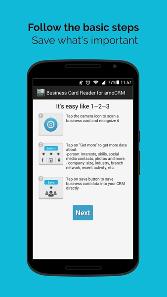 Business Card Reader for amoCR - Image screenshot of android app