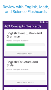 ACT Test Prep, Practice, and Flashcards - Image screenshot of android app