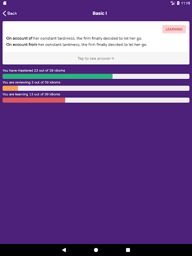 GMAT Idiom Flashcards - Image screenshot of android app