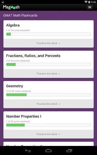 GMAT Math Flashcards - Image screenshot of android app