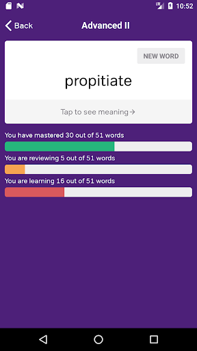 GRE Vocabulary Flashcards - Image screenshot of android app