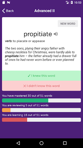 GRE Vocabulary Flashcards - Image screenshot of android app