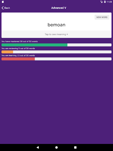 GRE Vocabulary Flashcards - Image screenshot of android app