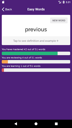 TOEFL English Vocabulary Cards - Image screenshot of android app