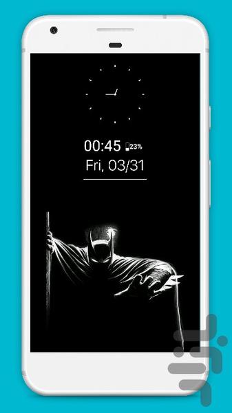 نمایش ساعت روی صفحه گوشی - Image screenshot of android app