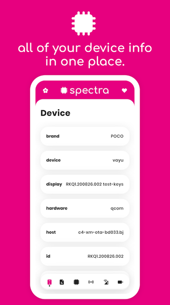 Spectra: device info - عکس برنامه موبایلی اندروید