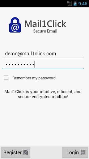 Mail1Click - Image screenshot of android app