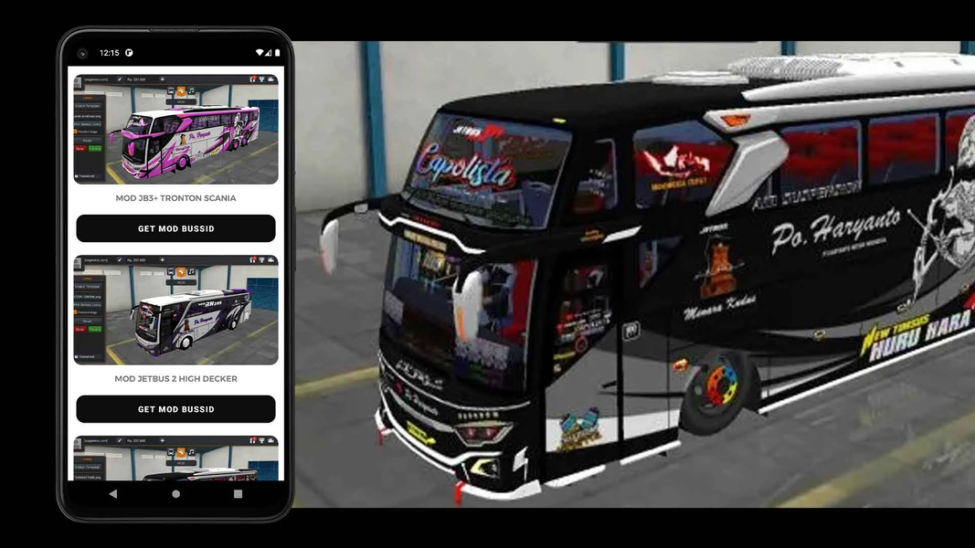Livery Bussid PO Haryanto MOD - Image screenshot of android app