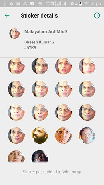 Malayalam Movie Actors Sticker - Image screenshot of android app