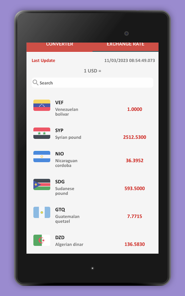 US Dollar to Uzbekistan Som - عکس برنامه موبایلی اندروید