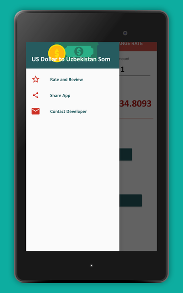 US Dollar to Uzbekistan Som - عکس برنامه موبایلی اندروید