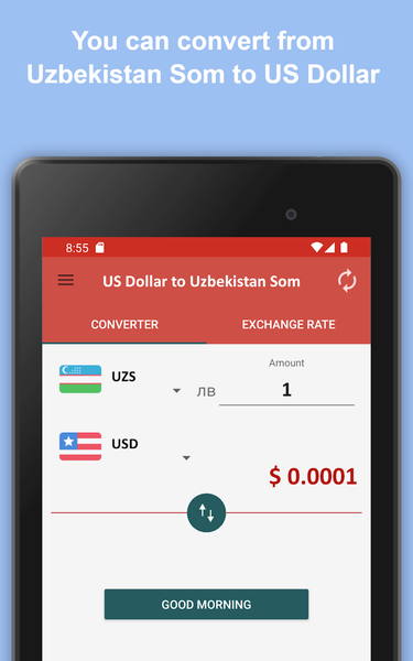 US Dollar to Uzbekistan Som - عکس برنامه موبایلی اندروید