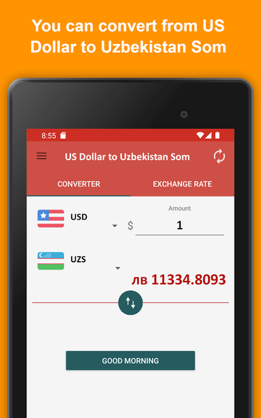 US Dollar to Uzbekistan Som - عکس برنامه موبایلی اندروید