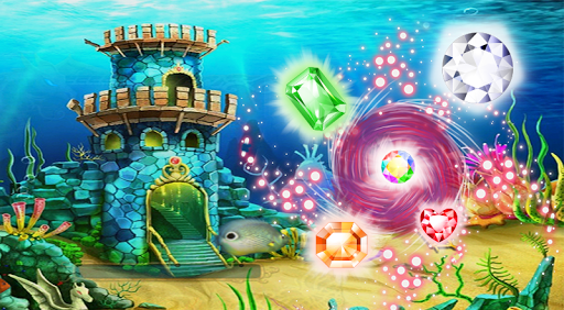 Jewels Star Atlantis Quest match 3 - Gameplay image of android game