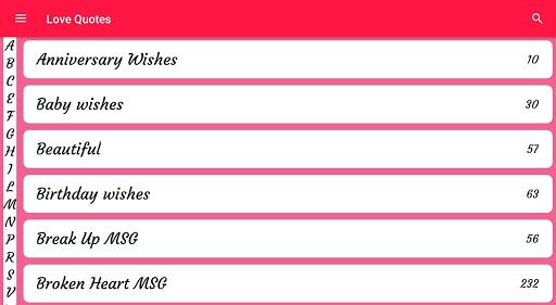 Romantic Love Quotes & Message - عکس برنامه موبایلی اندروید