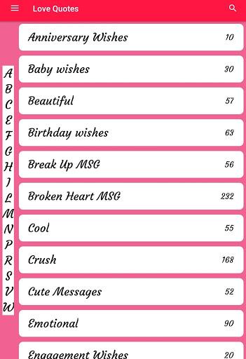 Romantic Love Quotes & Message - عکس برنامه موبایلی اندروید