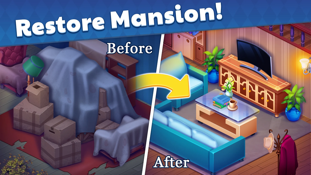 Mansion Mystery : Match 3 Game - Gameplay image of android game