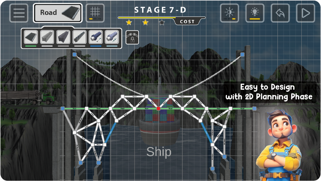 Bridge Construction - Gameplay image of android game