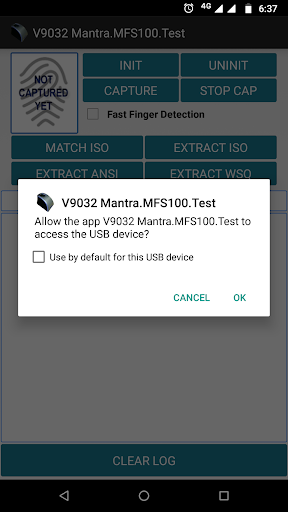 MFS100 Test - عکس برنامه موبایلی اندروید