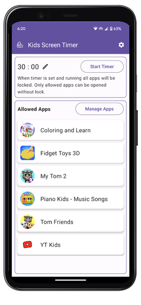 Kids Screen Timer - عکس برنامه موبایلی اندروید