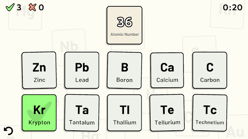 Periodic Table Quiz - Gameplay image of android game