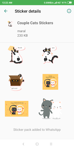 WAStickerApps Cat Stickers For WhatsApp - عکس برنامه موبایلی اندروید