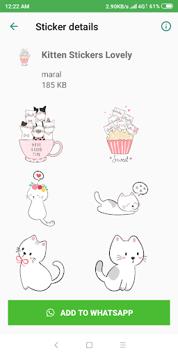 WAStickerApps Cat Stickers For WhatsApp - عکس برنامه موبایلی اندروید