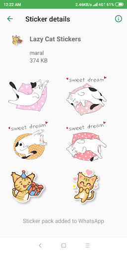 WAStickerApps Cat Stickers For WhatsApp - عکس برنامه موبایلی اندروید