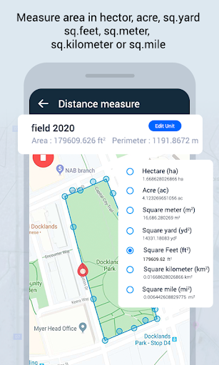 GPS Area Measure On Map - عکس برنامه موبایلی اندروید
