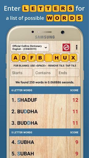 Scrabble & WWF Word Checker - Gameplay image of android game