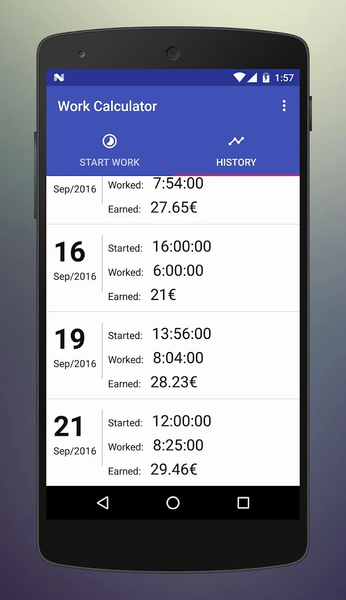 Work Calculator - عکس برنامه موبایلی اندروید