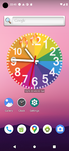 Rainbow Clock with second hand - Image screenshot of android app