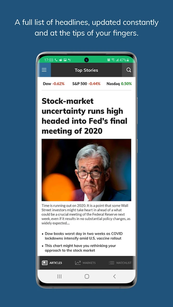 MarketWatch - عکس برنامه موبایلی اندروید