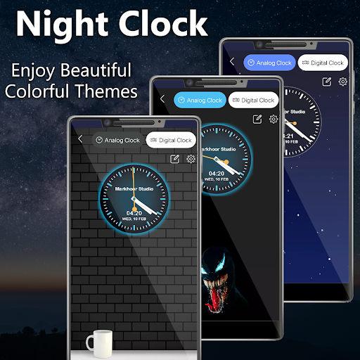 Alarm Clock - Night Clock - عکس برنامه موبایلی اندروید