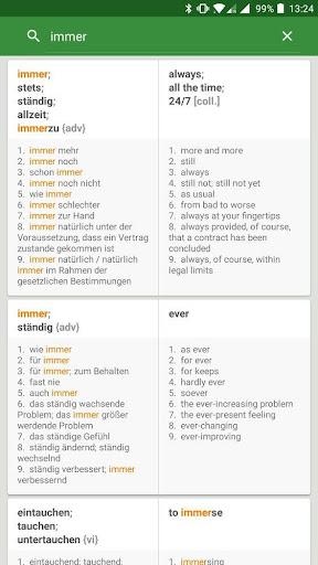 German English Dictionary - عکس برنامه موبایلی اندروید