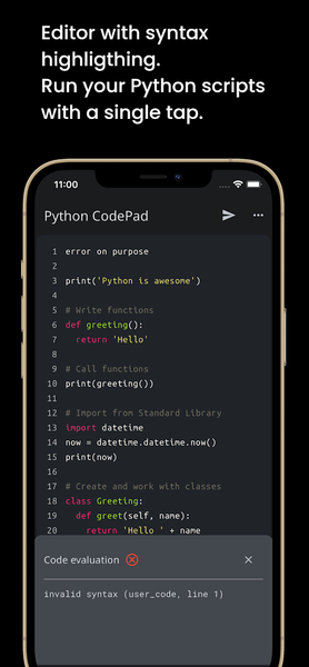 Python Code-Pad - Compiler&IDE - Image screenshot of android app