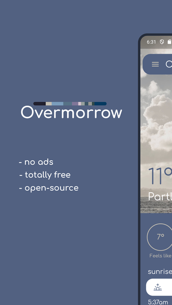 Overmorrow weather - عکس برنامه موبایلی اندروید