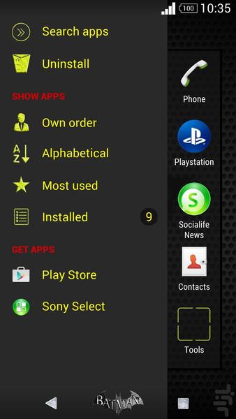 پوسته Batman گوشی های سونی - عکس برنامه موبایلی اندروید