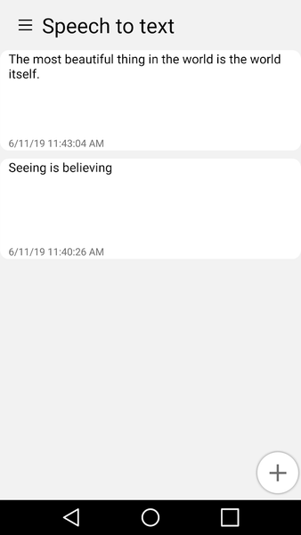 Speech to text - Image screenshot of android app