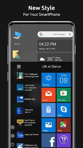 Win 10 Dark Theme for Launcher - Image screenshot of android app