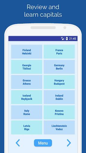 Capitals of the countries Quiz - Gameplay image of android game
