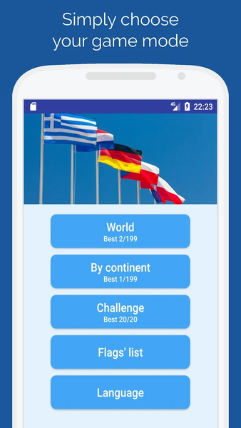 Flags of the countries - Quiz - Gameplay image of android game