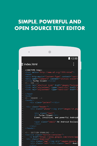 Turbo Editor // Text Editor - Image screenshot of android app