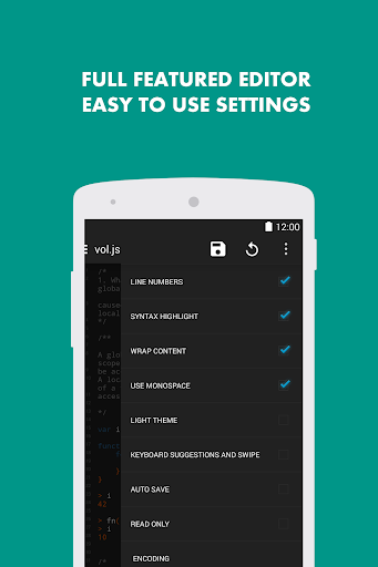 Turbo Editor // Text Editor - عکس برنامه موبایلی اندروید