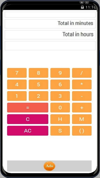 Hours minute sec. Calculator - Image screenshot of android app