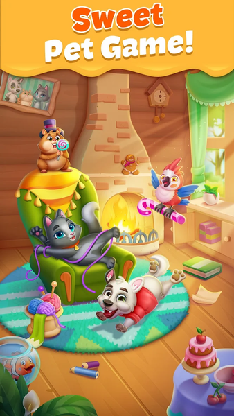 Pet Candy Puzzle-Match 3 games - Gameplay image of android game
